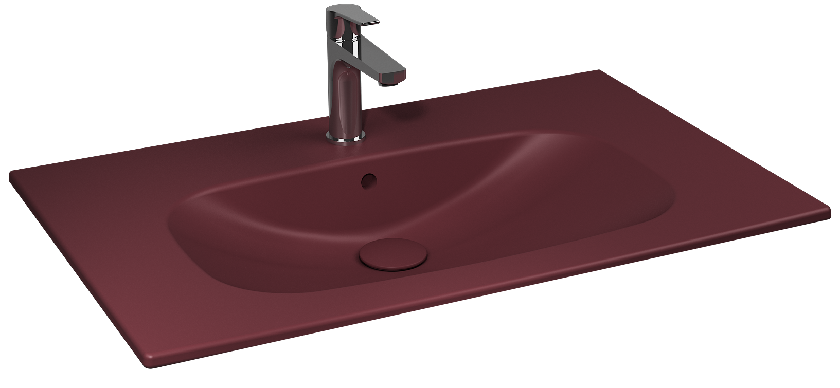 Infinity Flat Washbasin 81 cm Rustic Burgundy
