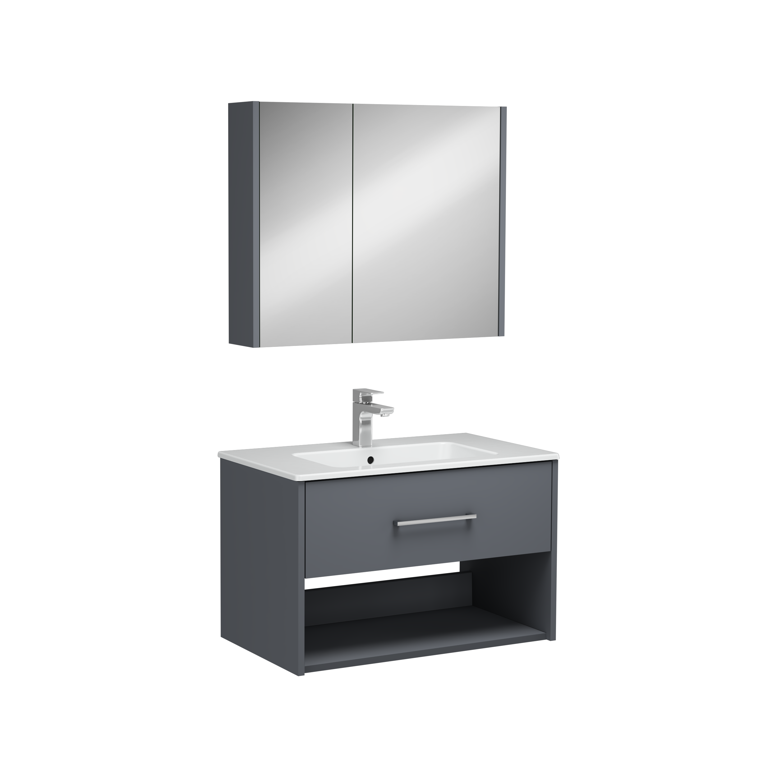 Combinato Washbasin Cabinet Single Drawer Anthracite 80 cm