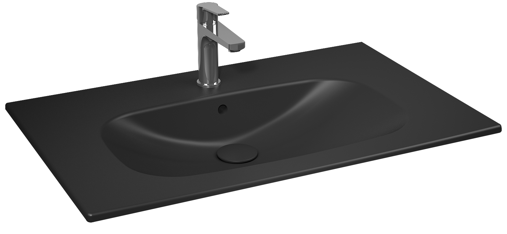 Infinity Flat Washbasin 81 cm Black