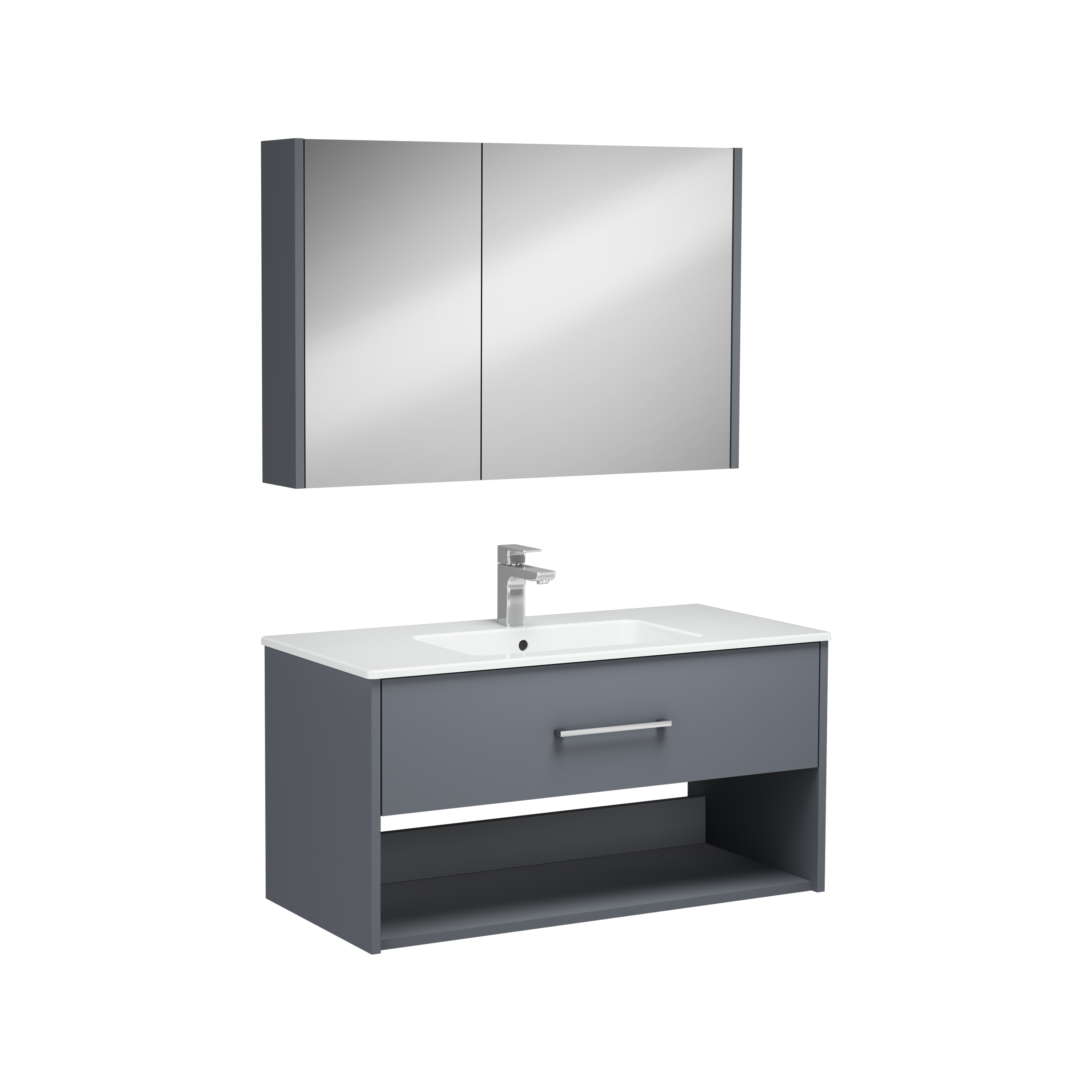 Combinato Washbasin Cabinet Single Drawer Anthracite 100 cm