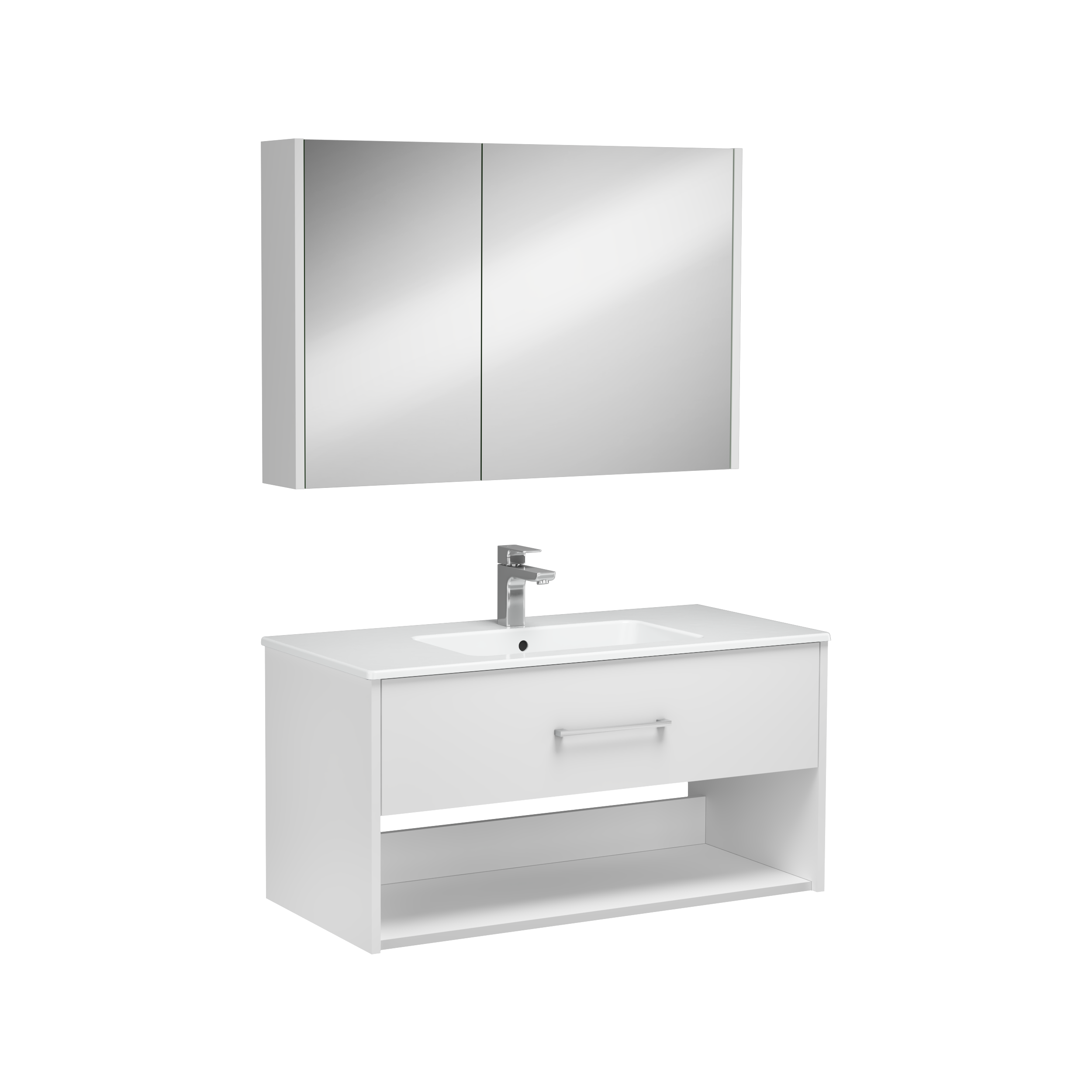 Combinato Washbasin Cabinet Single Drawer White 100 cm 