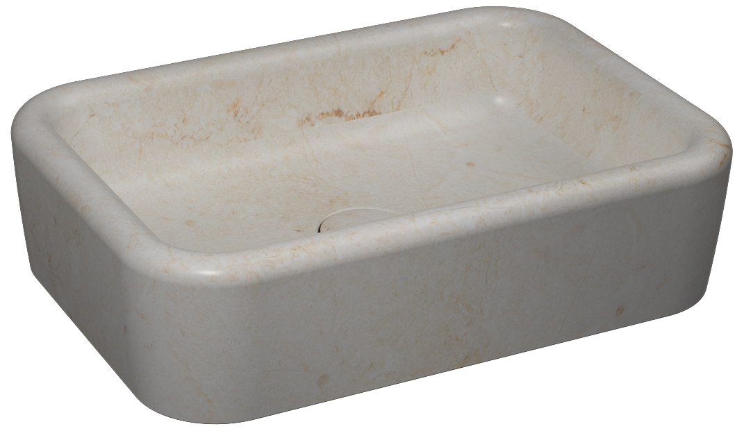 Curvo Patterned Washbasin 60 cm Travertine