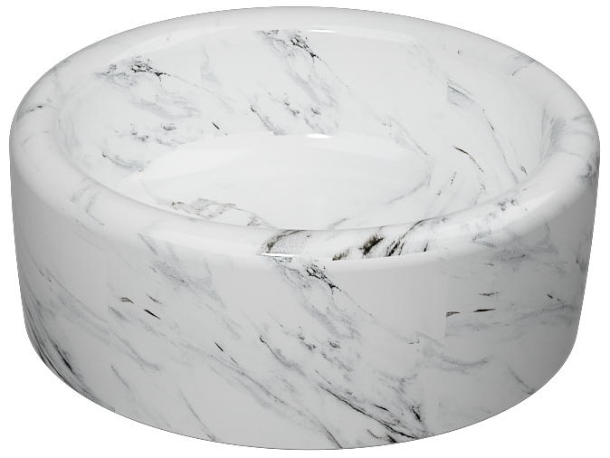 Curvo Washbasin 42 cm Marmo White