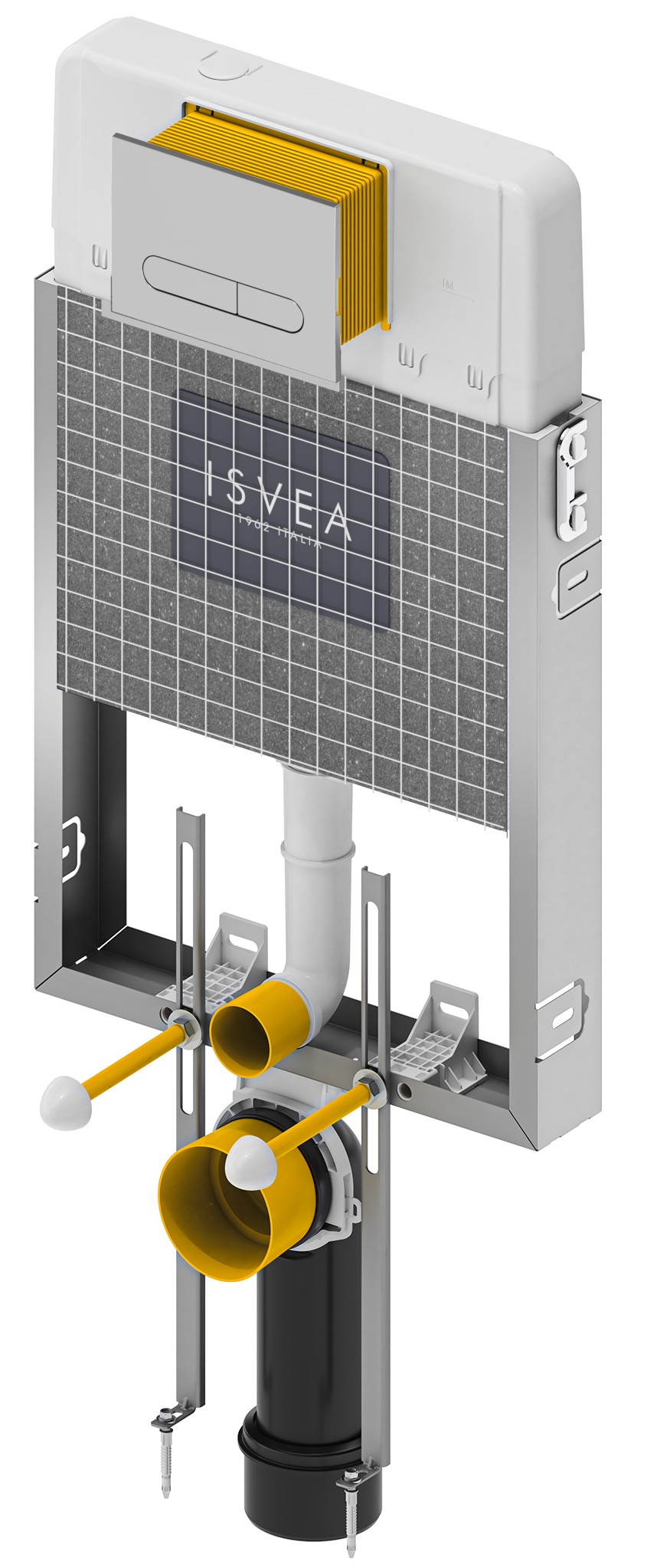 Durezza Brick Wall Type Concealed Cistern Galvanized Coated Body