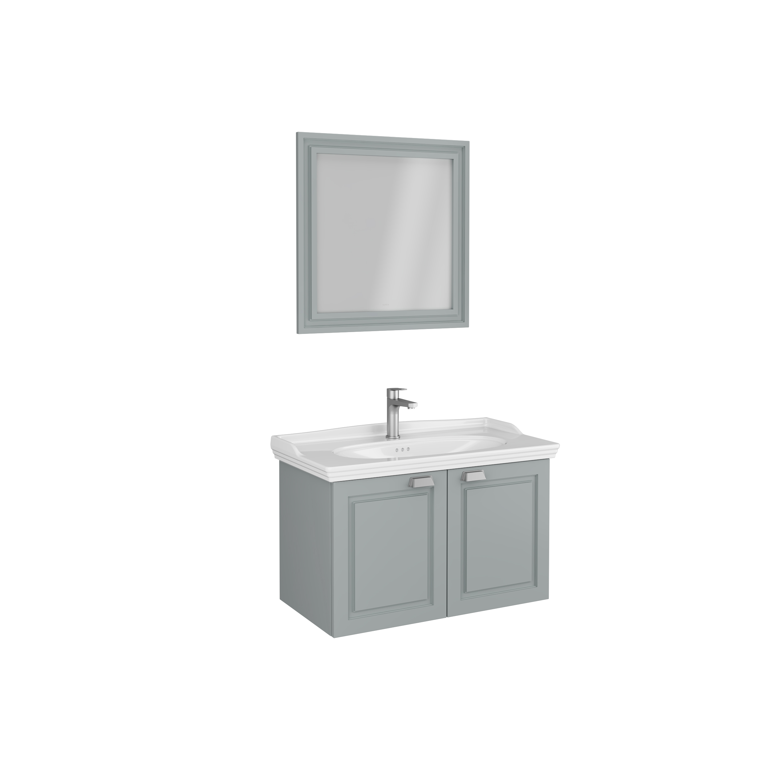 Valentia Washbasin Unit Double Door Gray 90 cm