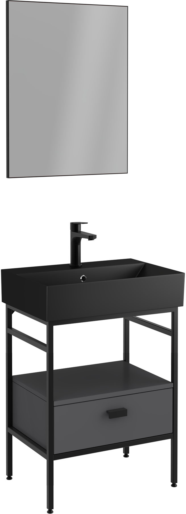 Fermo Washbasin Unit with Drawer Anthracite 60 cm 