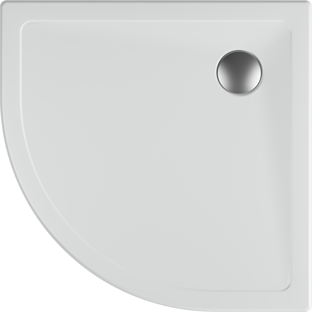 Flat Fireclay Ceramic Shower Tray 80x80 cm Oval