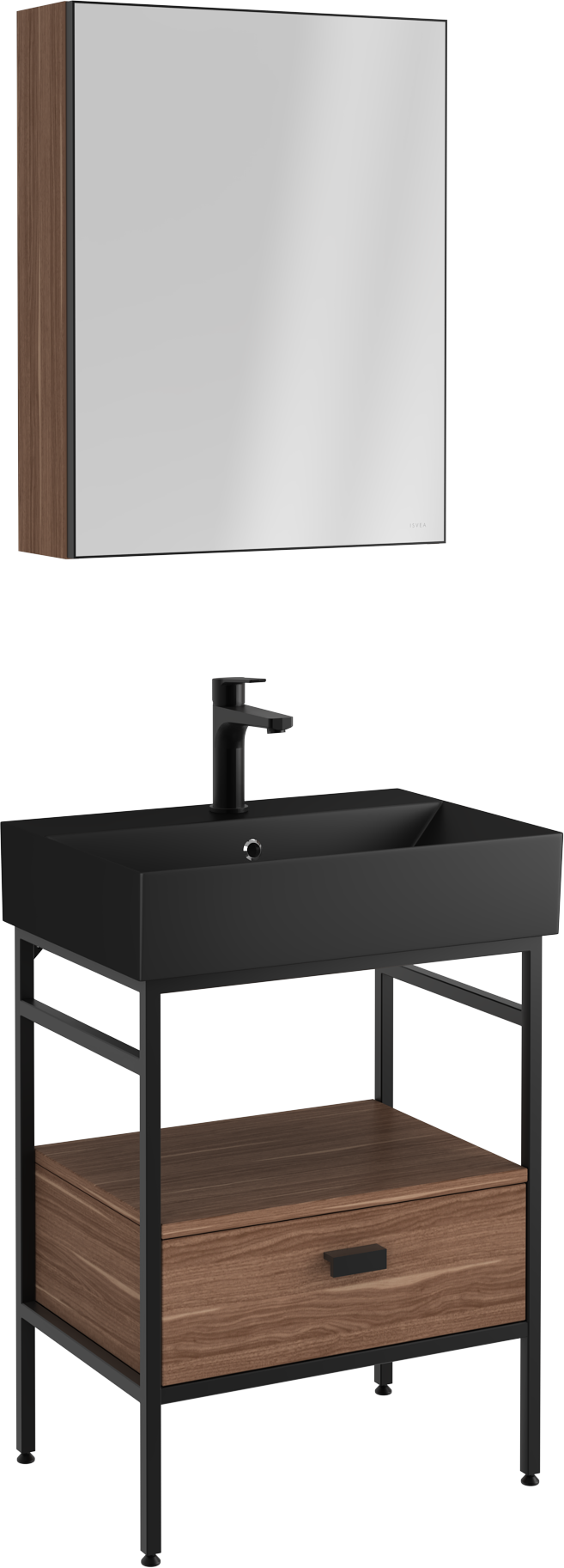 Fermo Washbasin Unit with Drawer Victoria Walnut 60 cm  