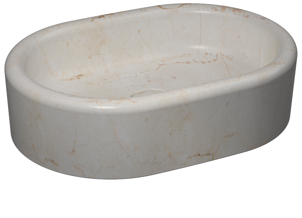 Curvo Washbasin 60 cm Travertine