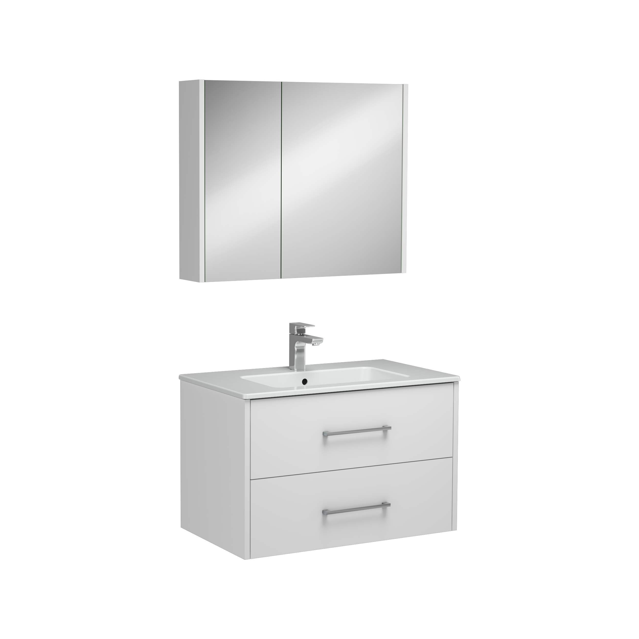 Combinato Washbasin Cabinet Double Drawer White 80 cm