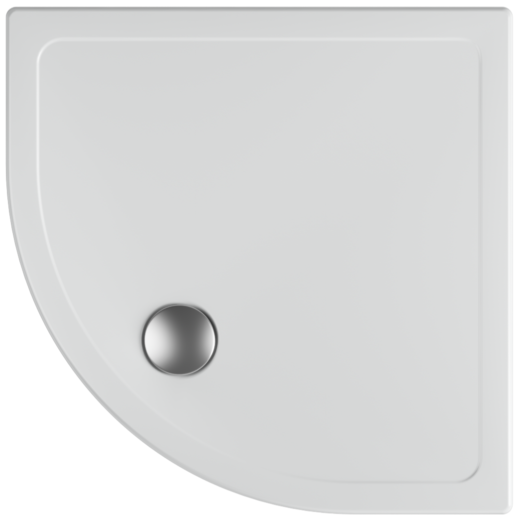 Flat Fireclay Ceramic Shower Tray 80x80cm Oval