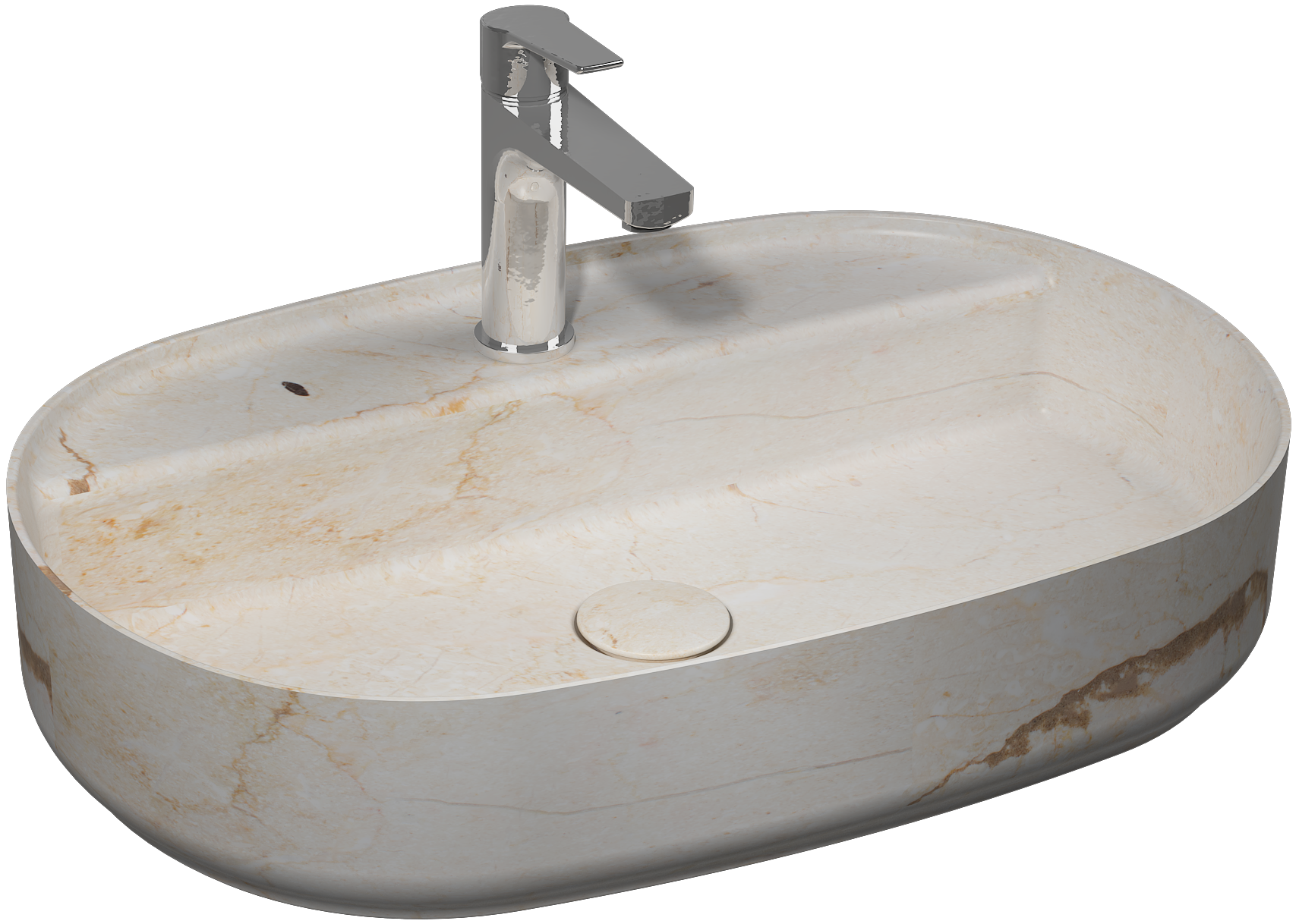 Infinity Counter-Top Washbasin 60 cm Travertine