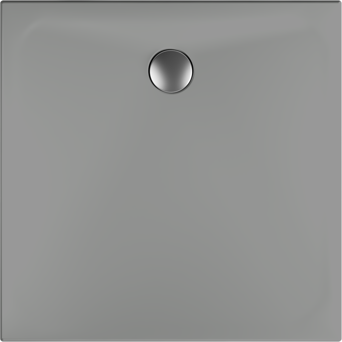 Flat Fireclay Ceramic Shower Tray 90x90 cm Anthracite