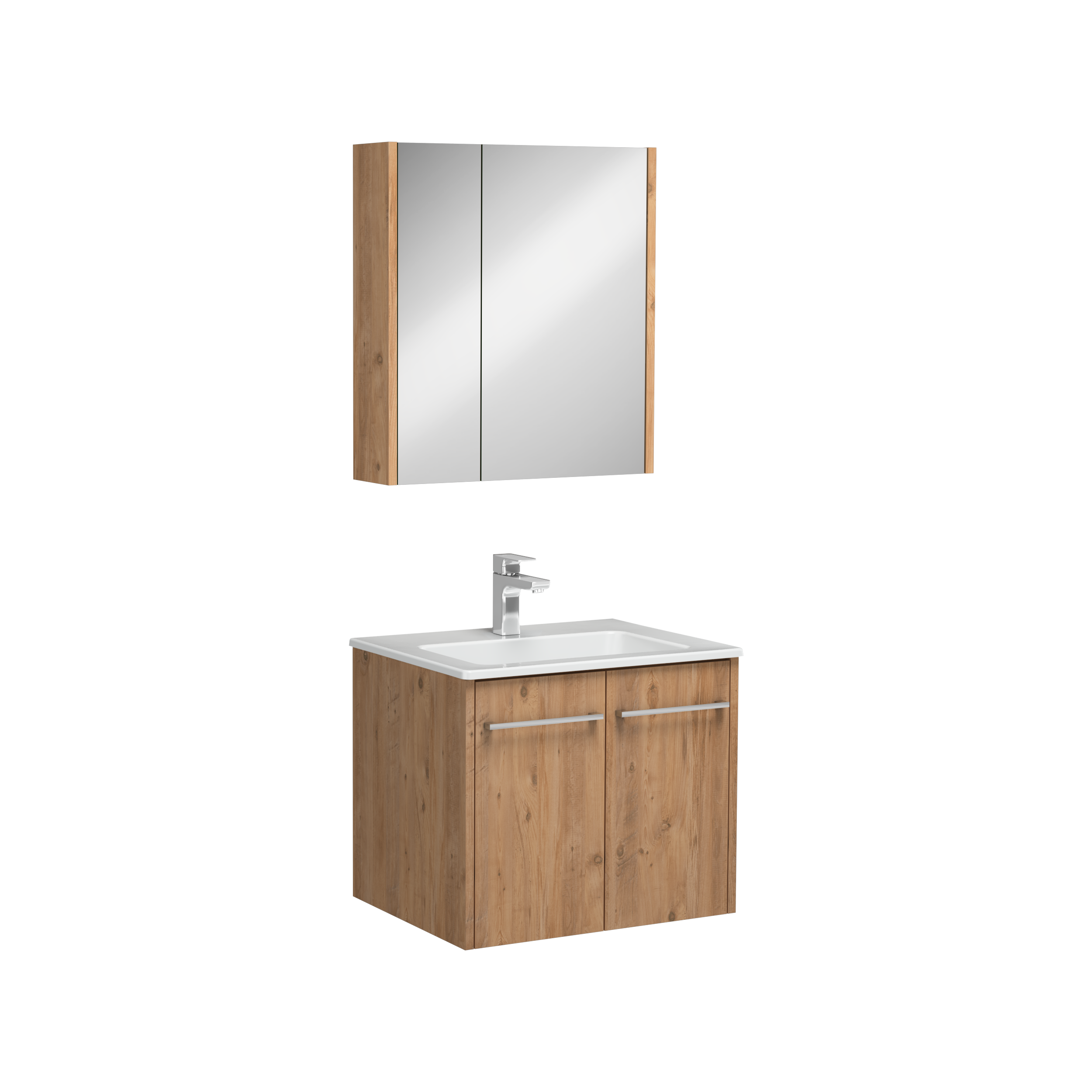 Combinato Washbasin Cabinet Double Drawer Atlantic Pine 60 cm