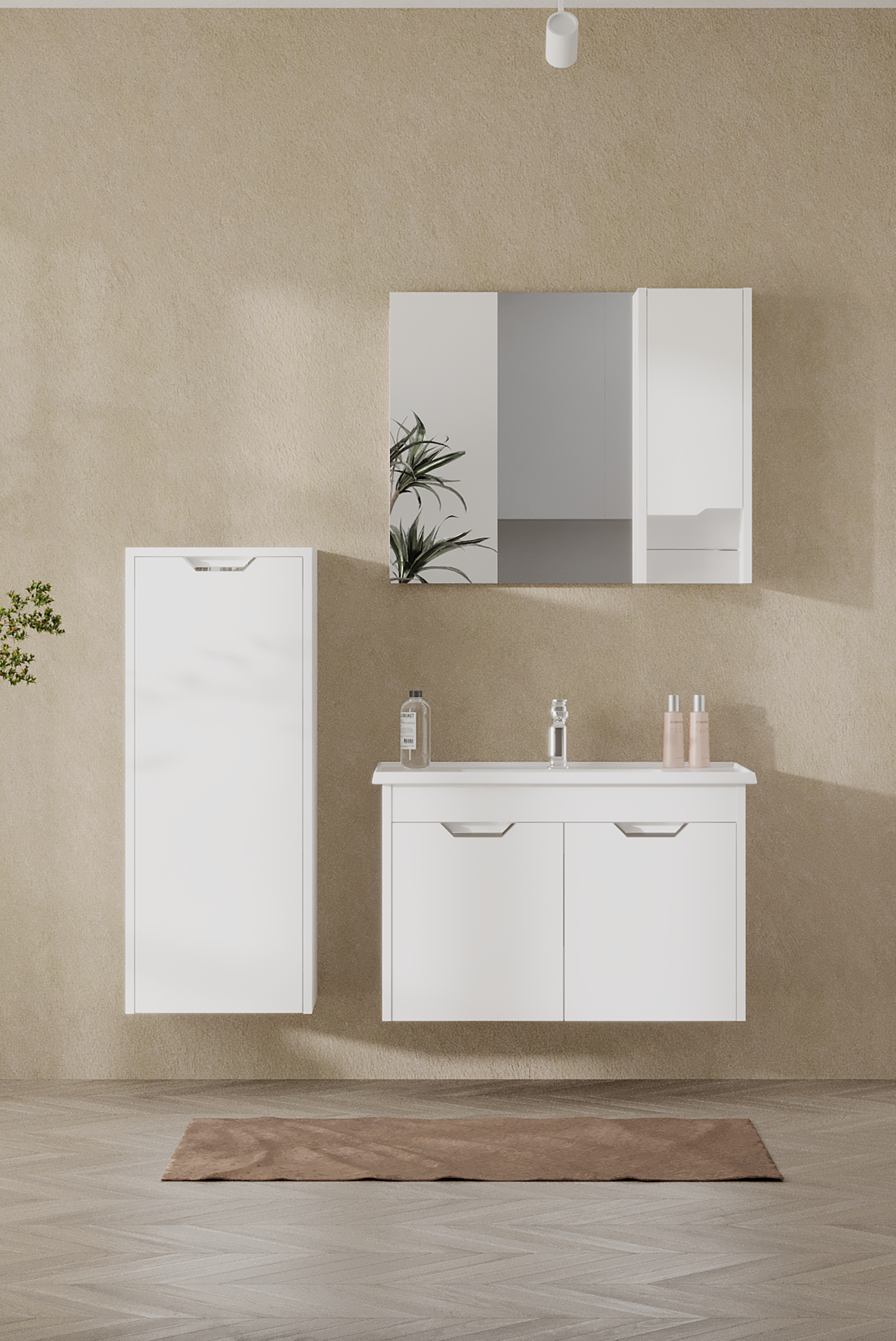 Pavia Short Tall Cabinet White Detroit 40 cm  