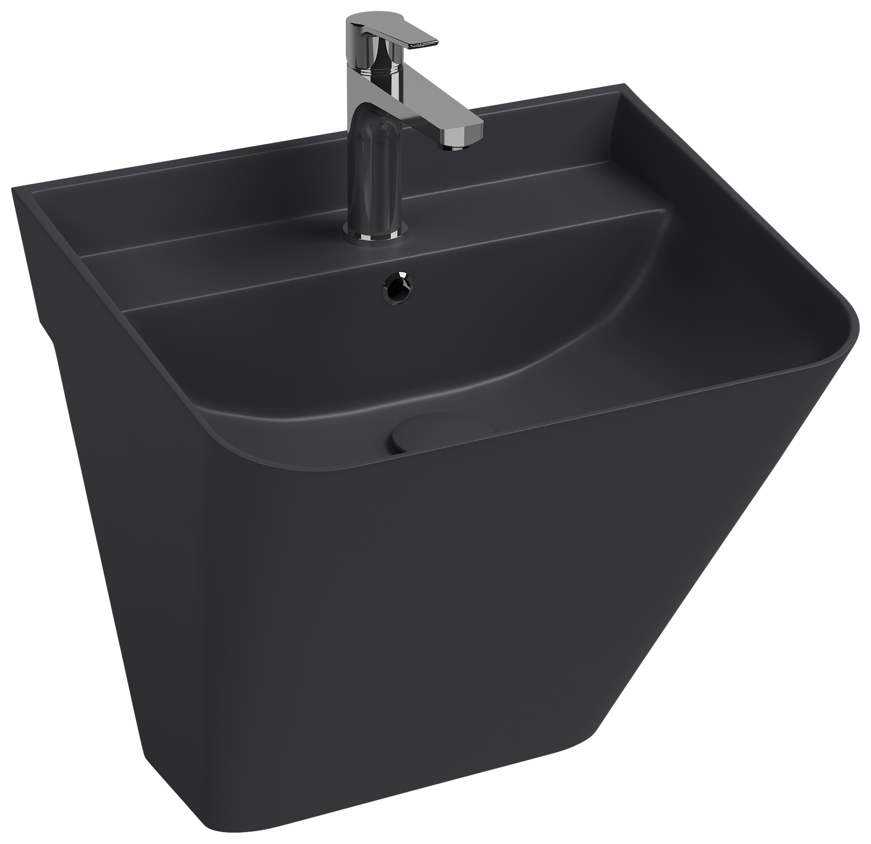 Sott'Aqua Wall-Hung Monobloc Washbasin 50 cm Anthracite
