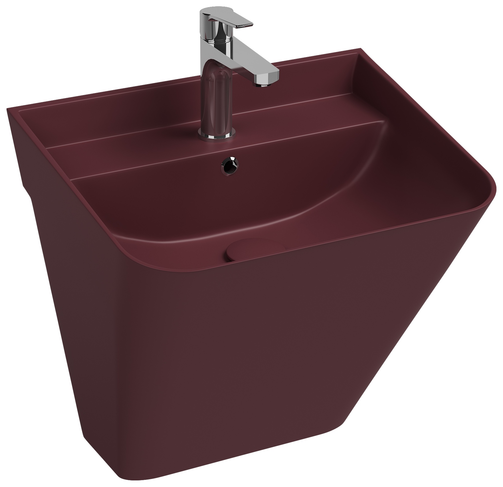 Sott'Aqua Wall-Hung Monobloc Washbasin 50 cm Rustic Burgundy
