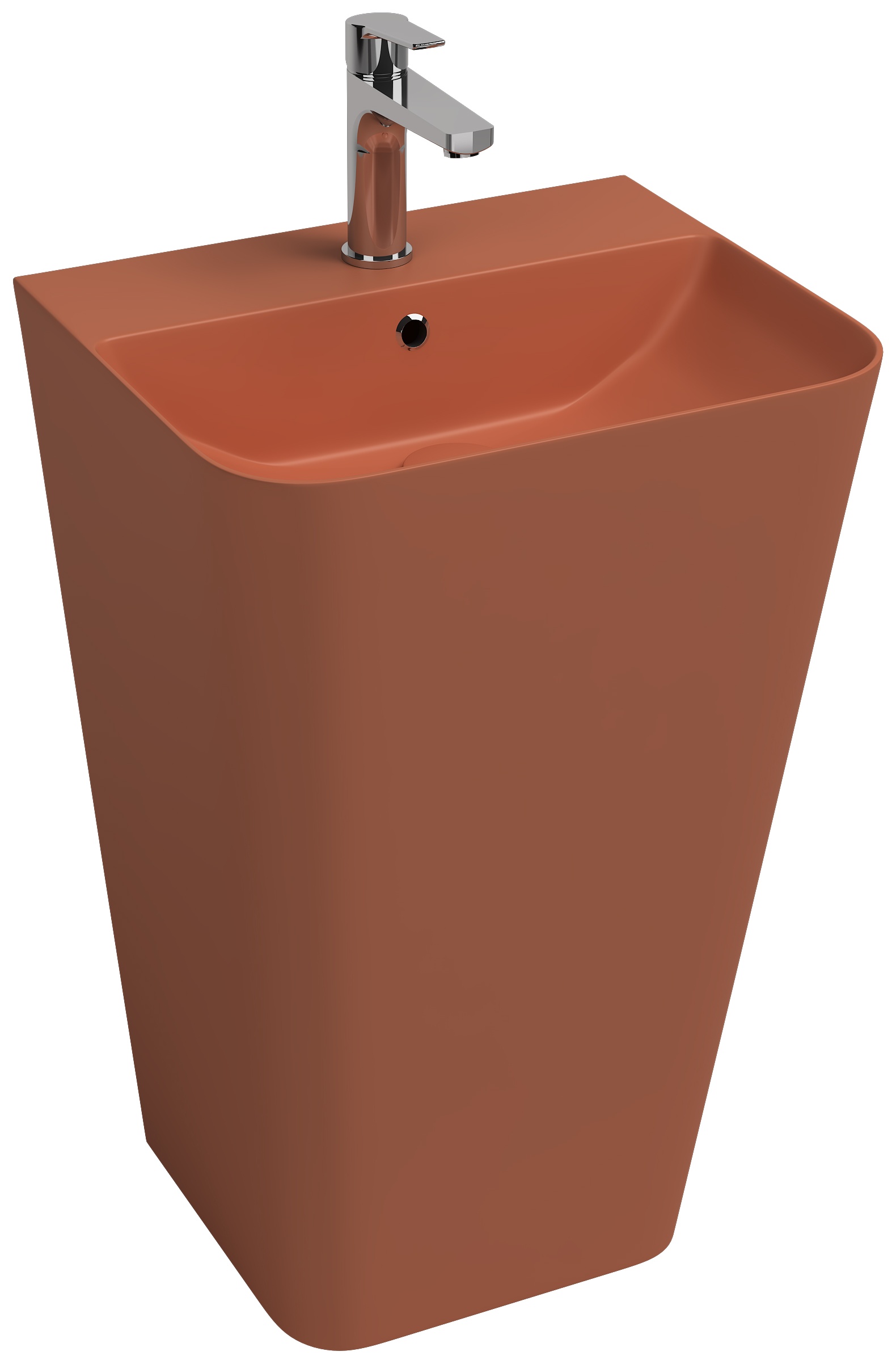 Sott'Aqua Monobloc Floor-Standing Washbasin 50 cm Terracotta