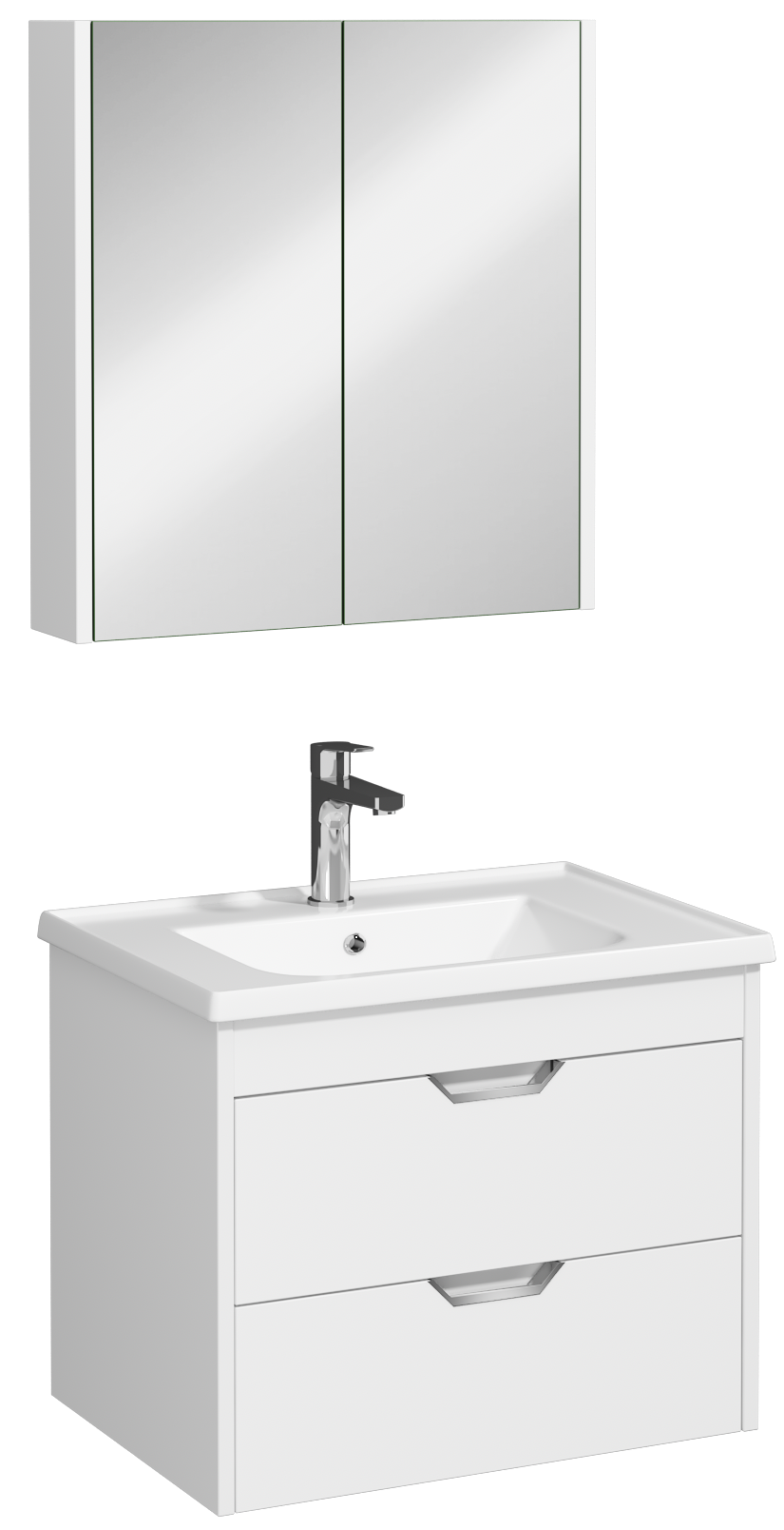 Pavia Unità Lavabo con Cassetti Bianco 65 cm  