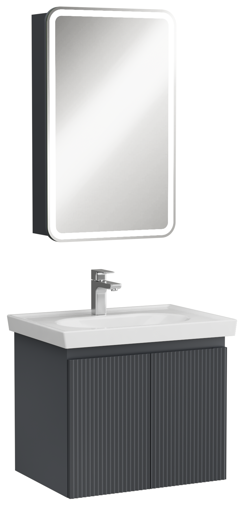 Finestra Mobile Lavabo Antracite 60 cm