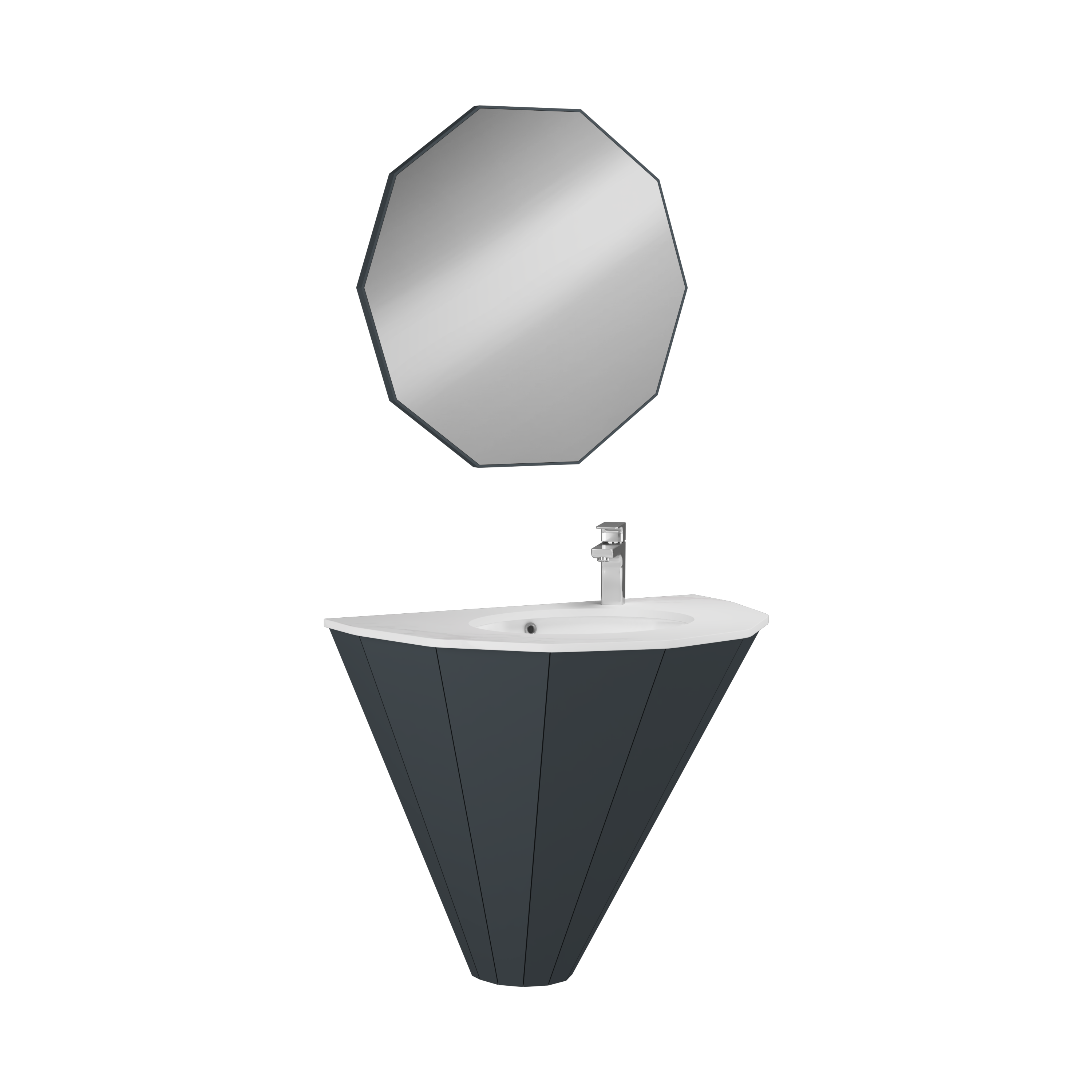 Solco Unità Lavabo Antracite 80 cm