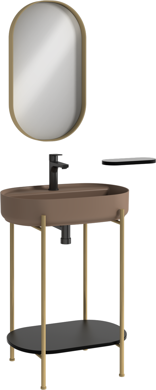 Puno Art Unità Lavabo Metallo Visone Lavabo 60 cm