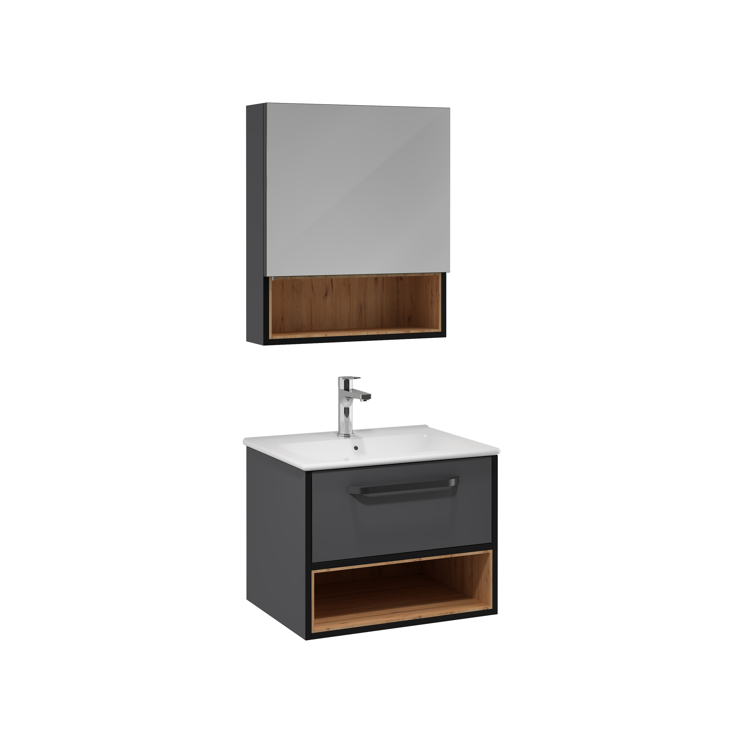 Ancora Unità Lavabo Antracite Detroit 60 cm 