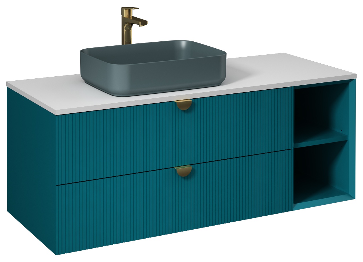 Infinity Mobile Lavabo Mensola Aperta 130cm ( 10NF65050-2P incluso) Oceano