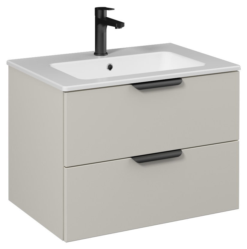 LIV Mobile Lavabo 70cm (10SL50071 incluso) Beige Chiaro Doppio Cassetto