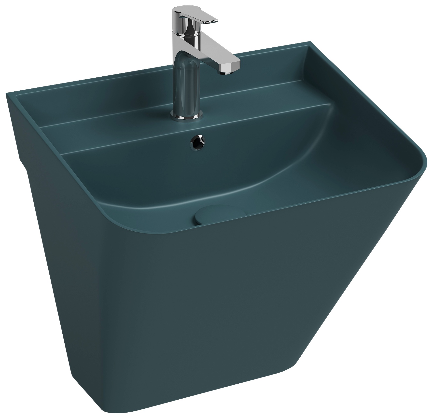 Sott Aqua Lavabo Monoblocco Sospeso 50 cm Verde Petrolio