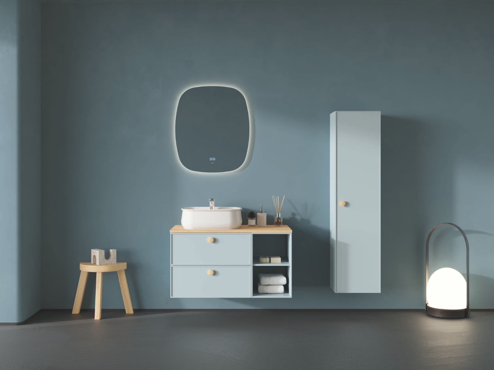 Mondo Tek Çekmeceli Lavabo Ünitesi Turkuaz 150 cm 