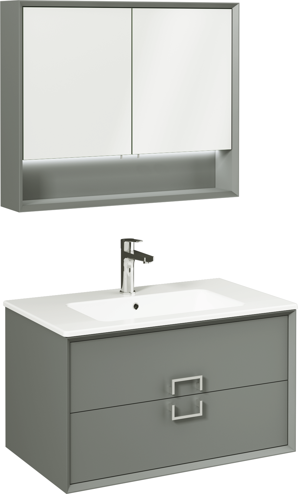 Stepp Lavabo Ünitesi Çakıl Gri 80 cm 