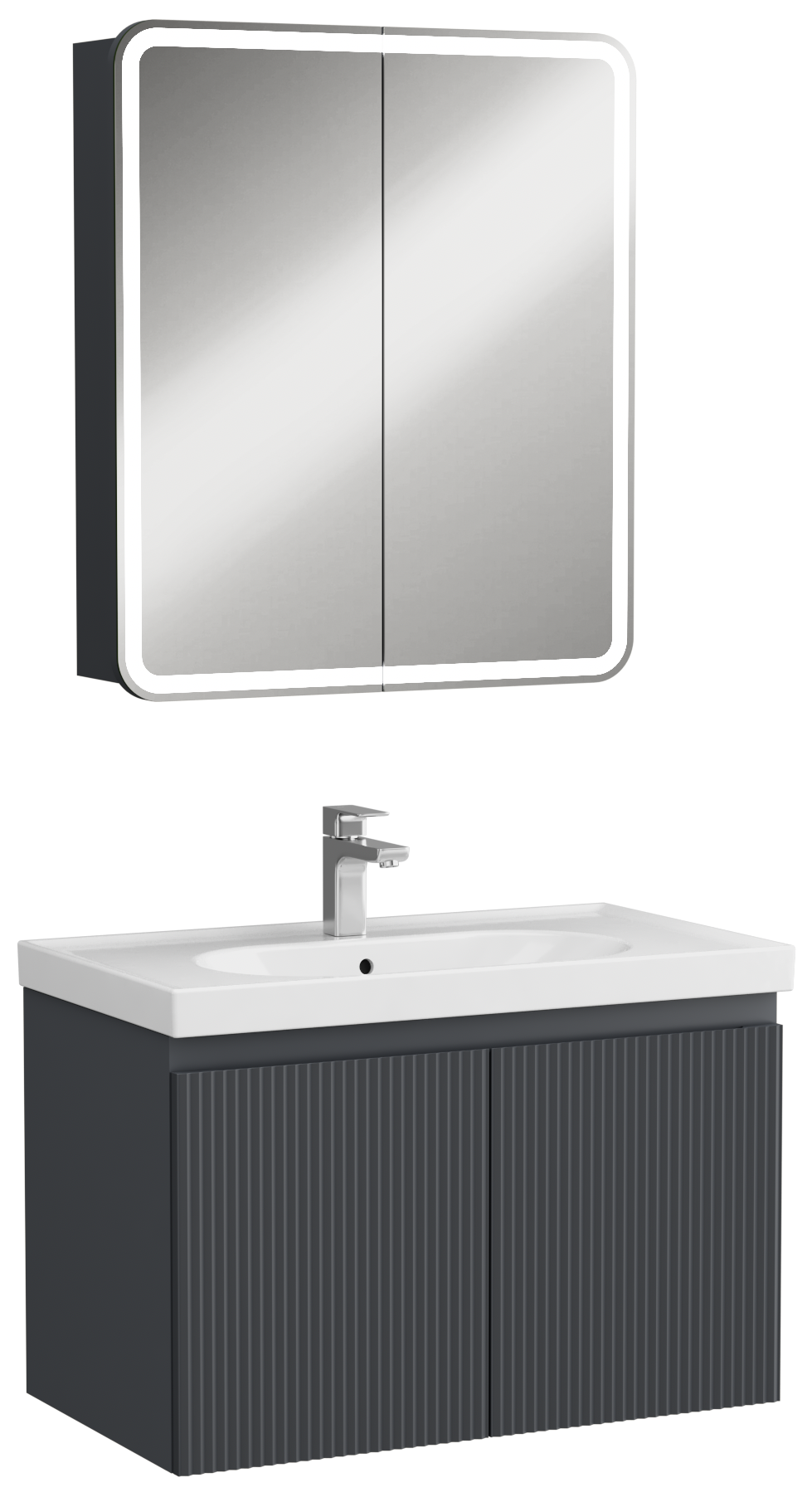 Finestra Lavabo Dolabı Antrasit 80 cm  