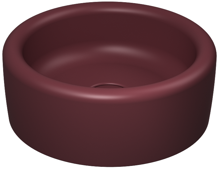 Curvo Tezgah Üstü Lavabo 42 cm Rustik Bordo