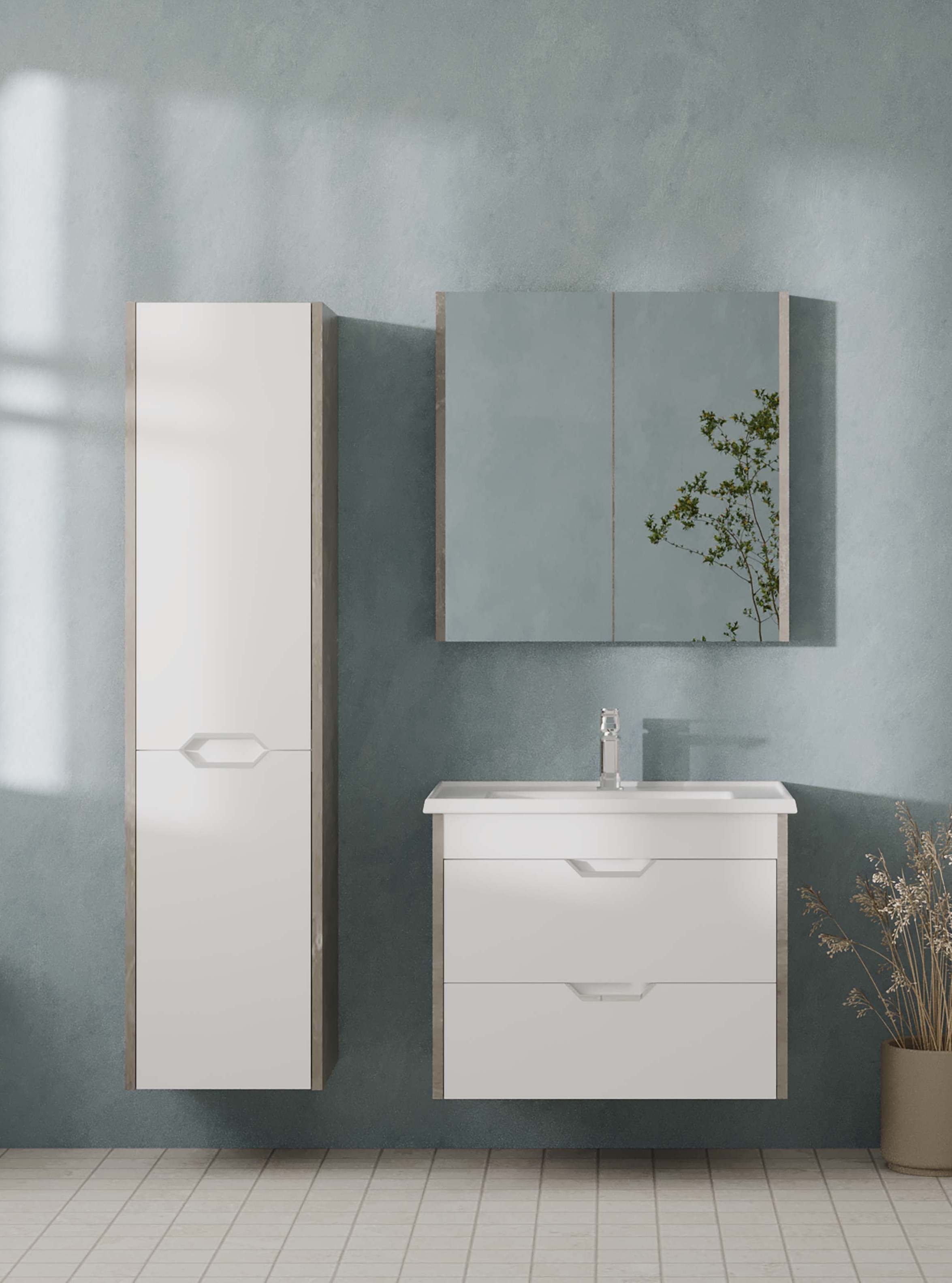 Pavia Çekmeceli Lavabo Ünitesi Beyaz 80 cm 