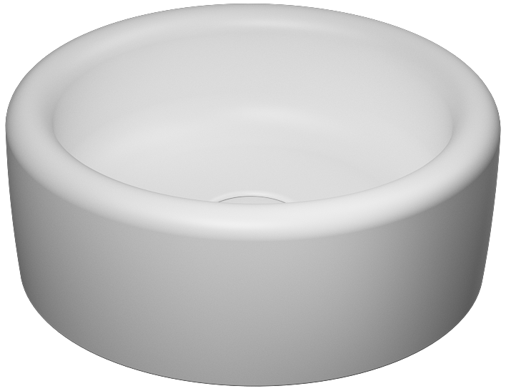 Curvo Tezgah Üstü Lavabo 42 cm Mat Beyaz