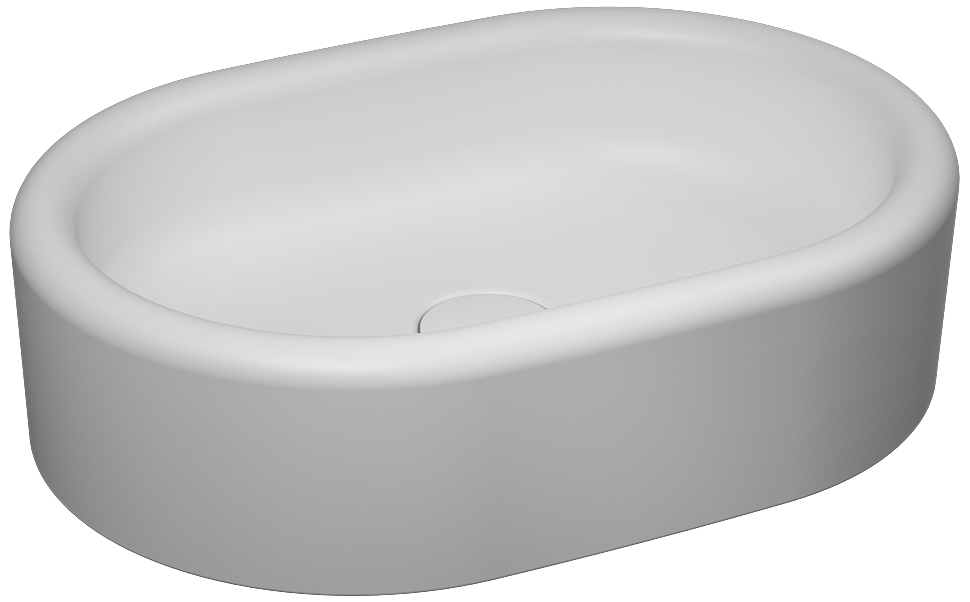 Curvo Tezgah Üstü Lavabo 60 cm Mat Beyaz