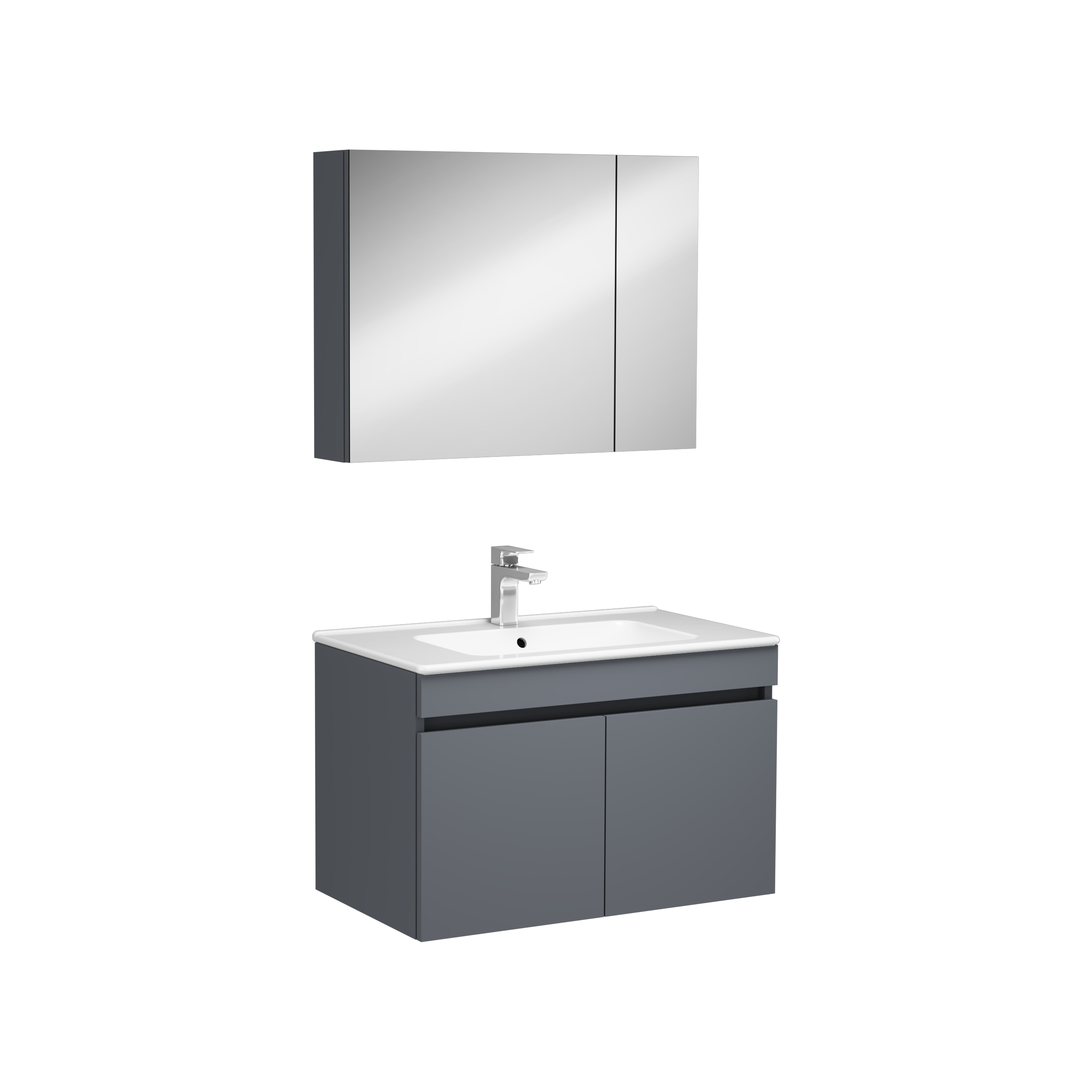 Tropea Lavabo Dolabı Antrasit 80 cm