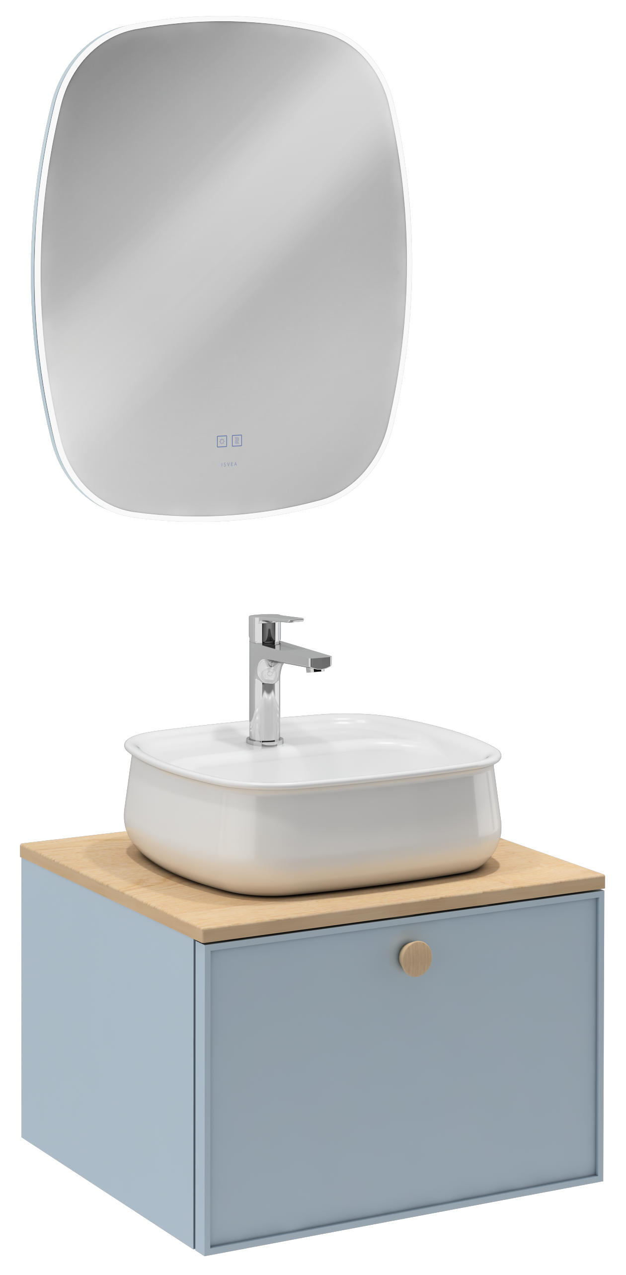 Mondo Tek Çekmeceli Lavabo Ünitesi Turkuaz 60 cm 