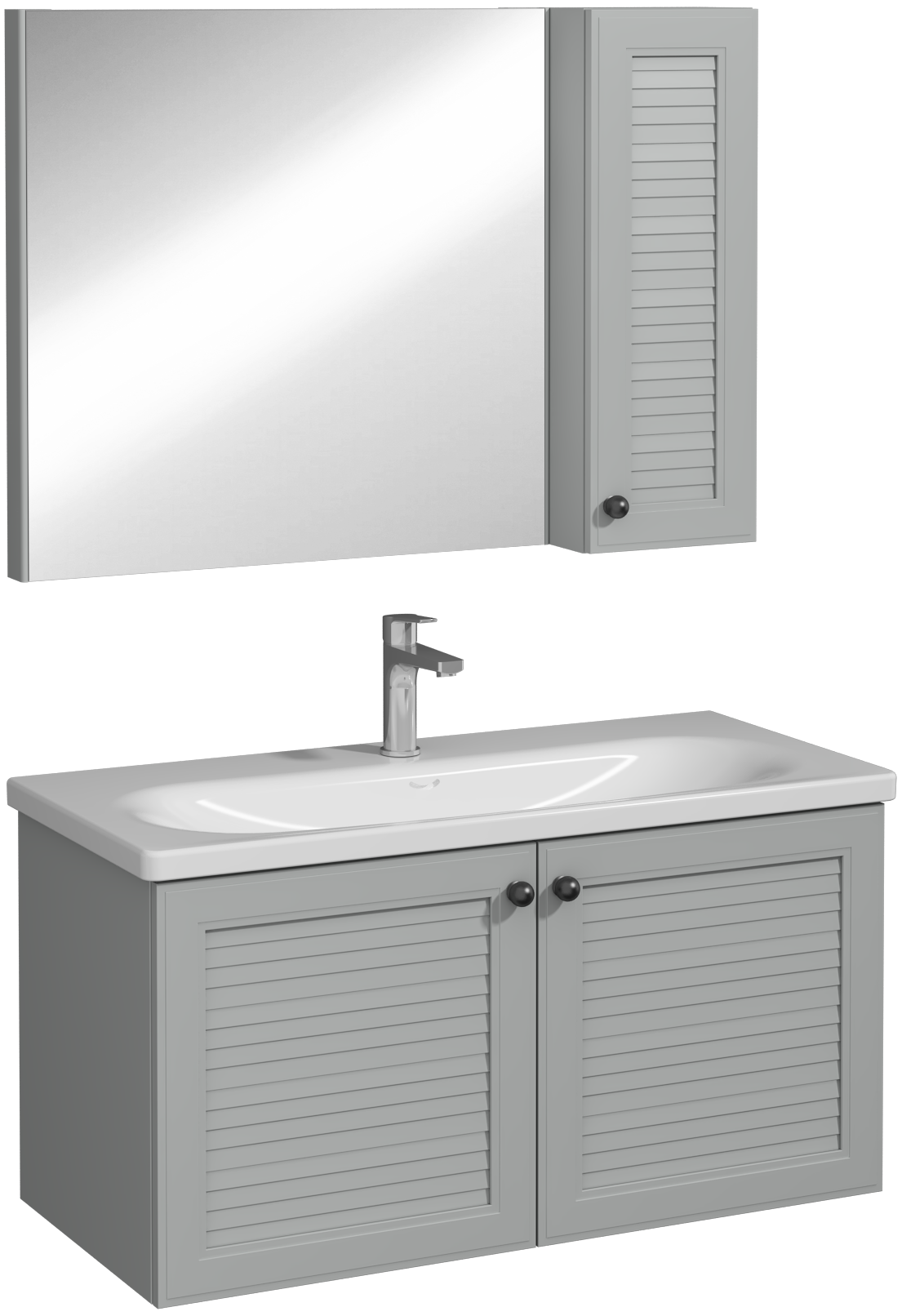 Mergo Lavabo Ünitesi Açık Gri 100 cm 