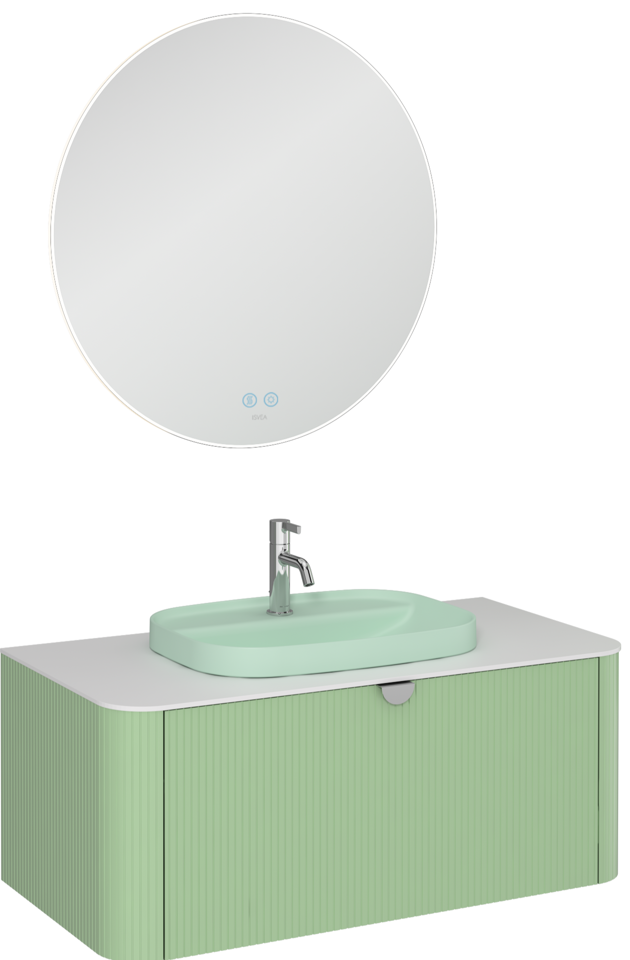 Infinity Raggio Lavabo Ünitesi Pastel Yeşili 100 cm
