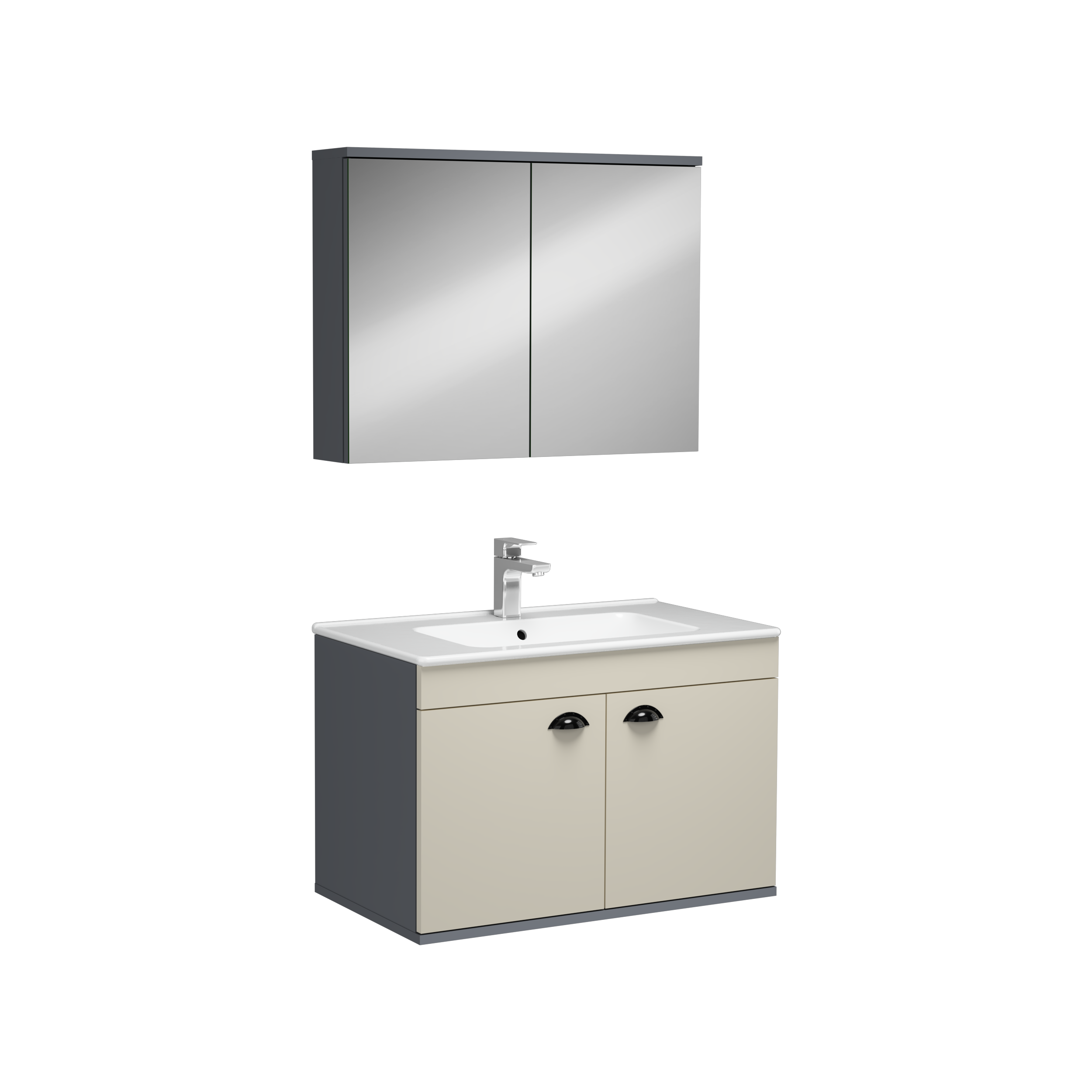Modico Lavabo Dolabı Krem 80 cm