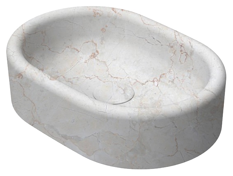 Curvo Marmo Travertino Desenli Lavabo 60 cm