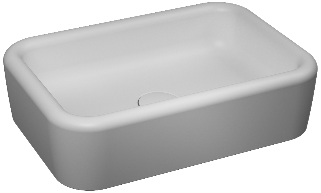 Curvo Tezgah Üstü Lavabo 60cm Mat Beyaz