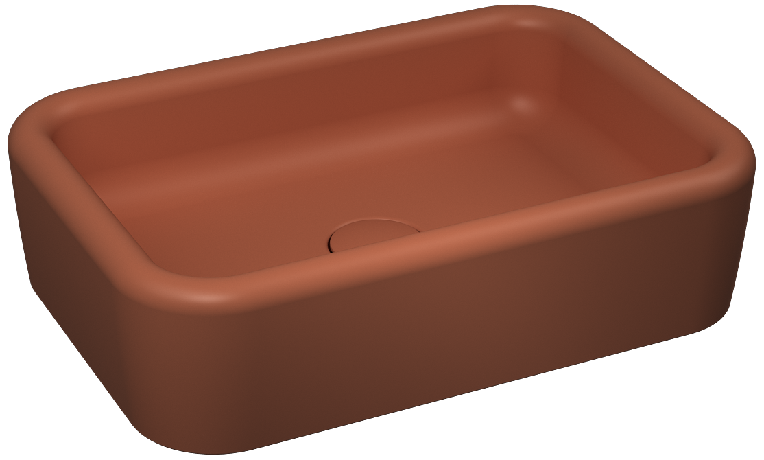 Curvo Tezgah Üstü Lavabo 60cm Terracotta