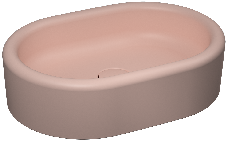 Curvo Tezgah Üstü Lavabo 60 cm Somon