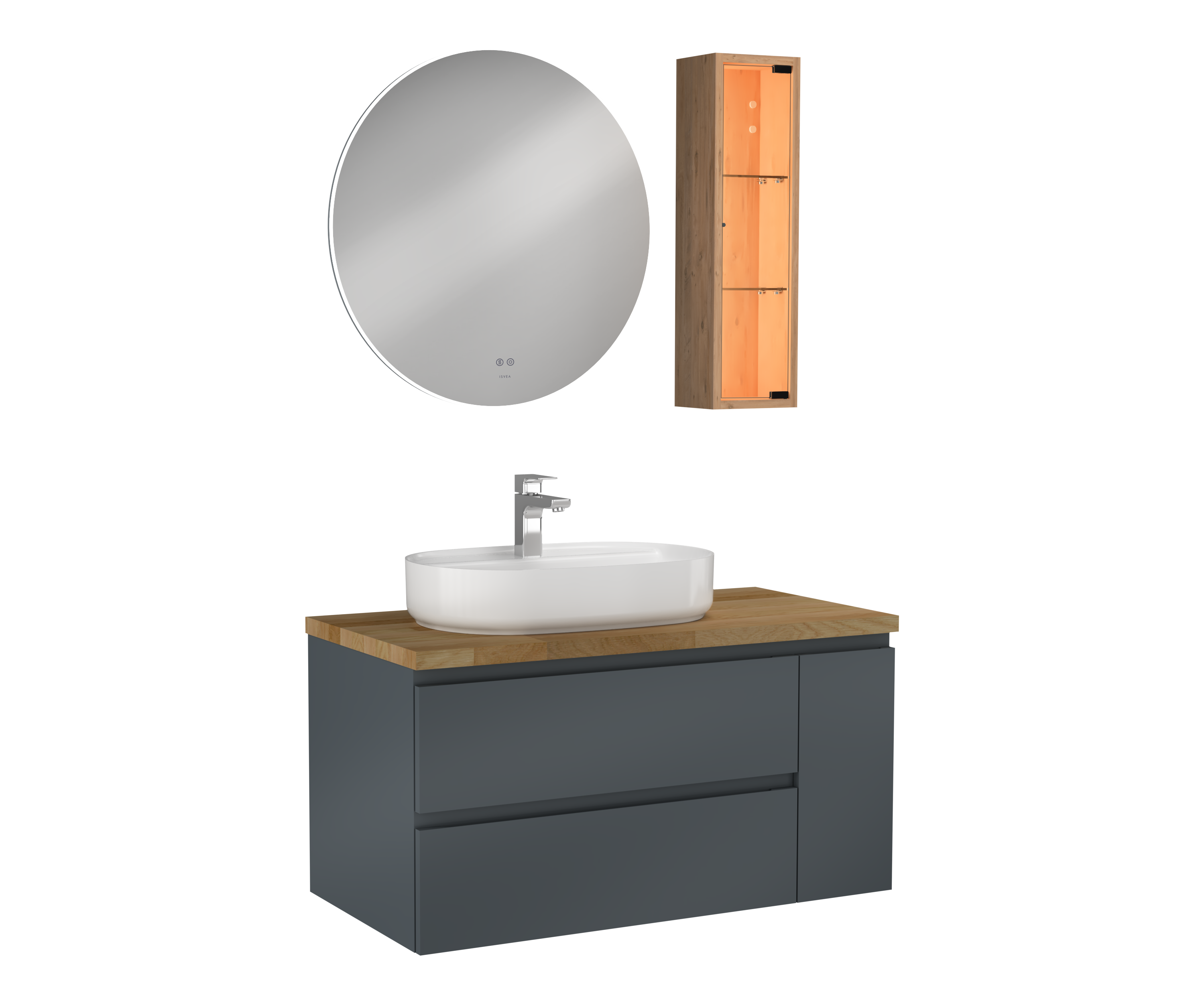 Luce Lavabo Ünitesi Antrasit 100 cm