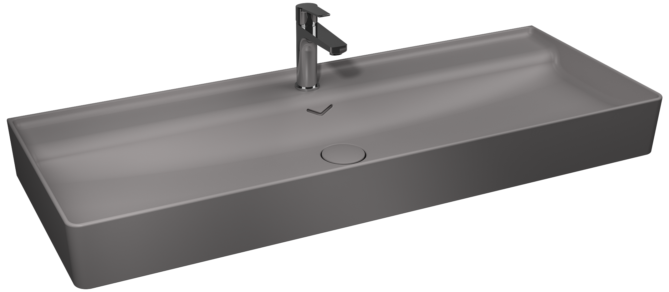 Vea Tezgah Üstü Lavabo 121cm Taş Gri