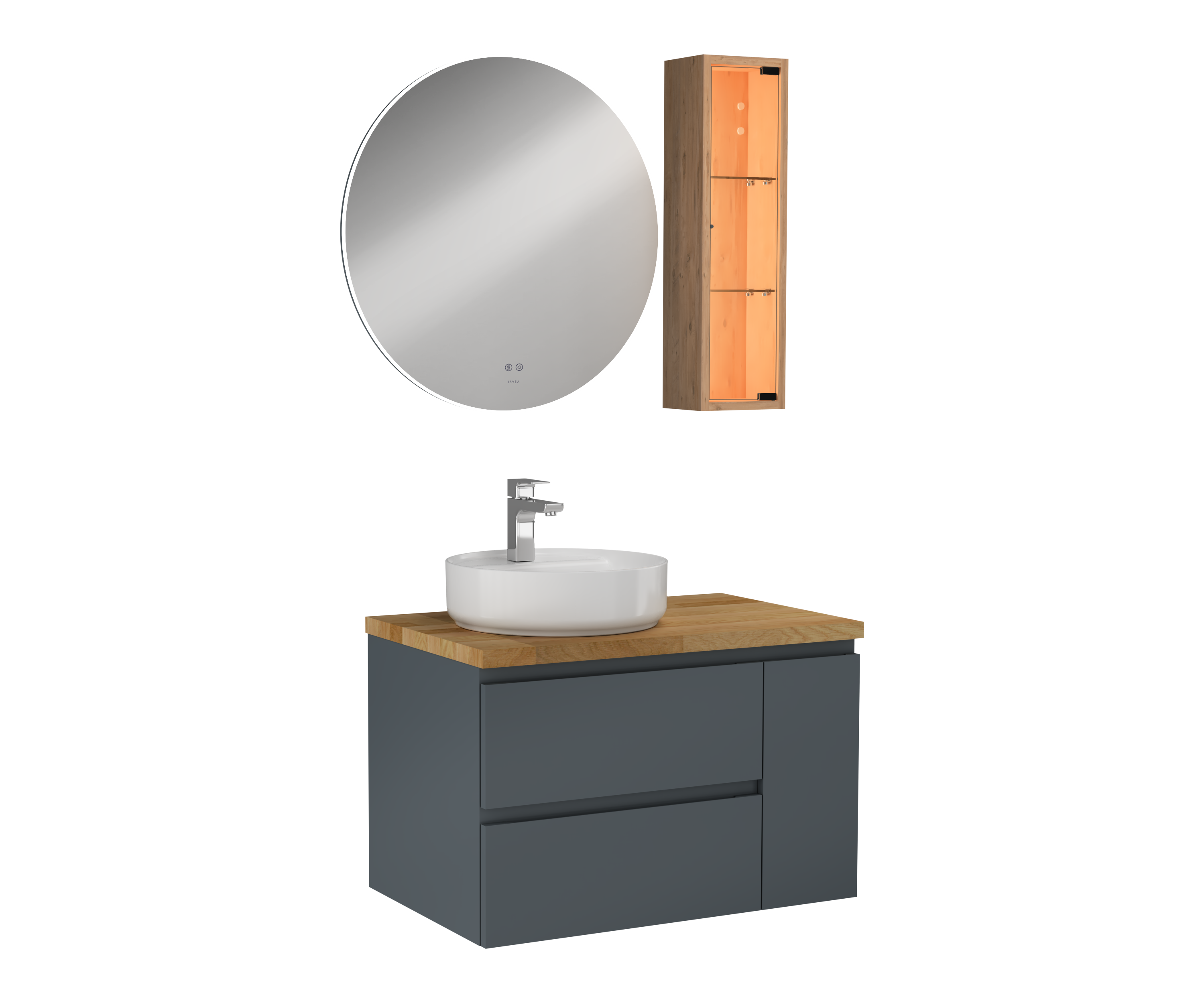 Luce Lavabo Ünitesi Antrasit 80 cm 
