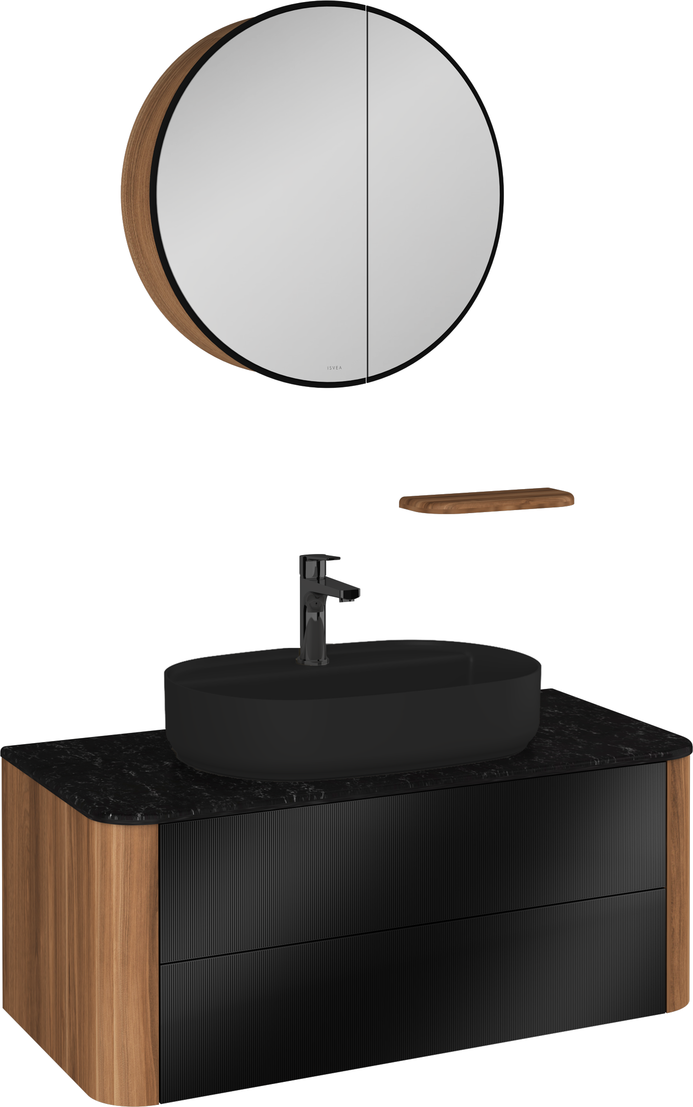 Sogno Lavabo Ünitesi Siyah-Ceviz 100 cm  